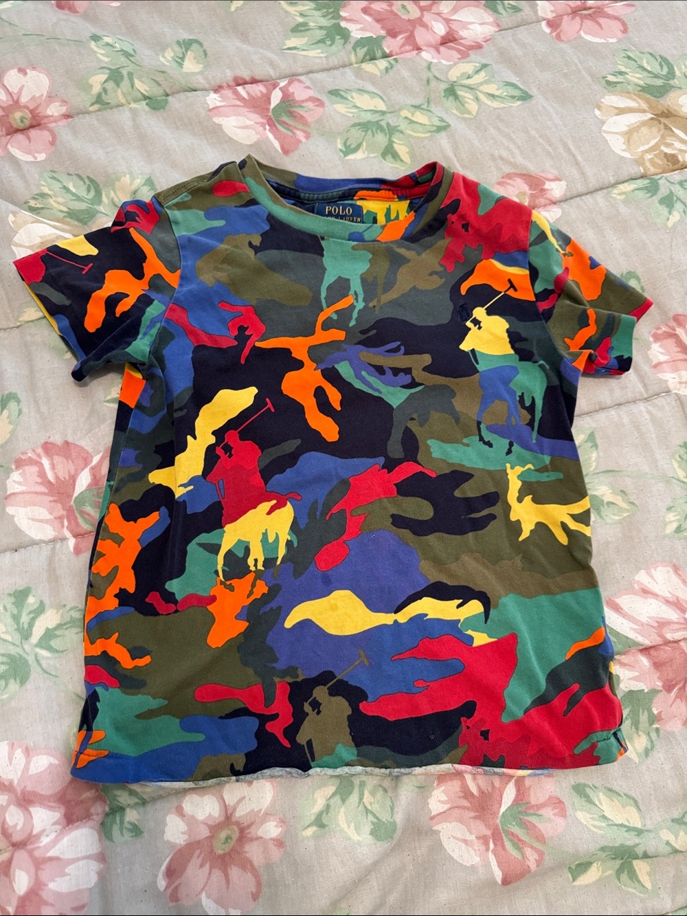 Polo by Ralph Lauren Multicolor Camo Pony Short Sleeve Tee - Kids 7 boys